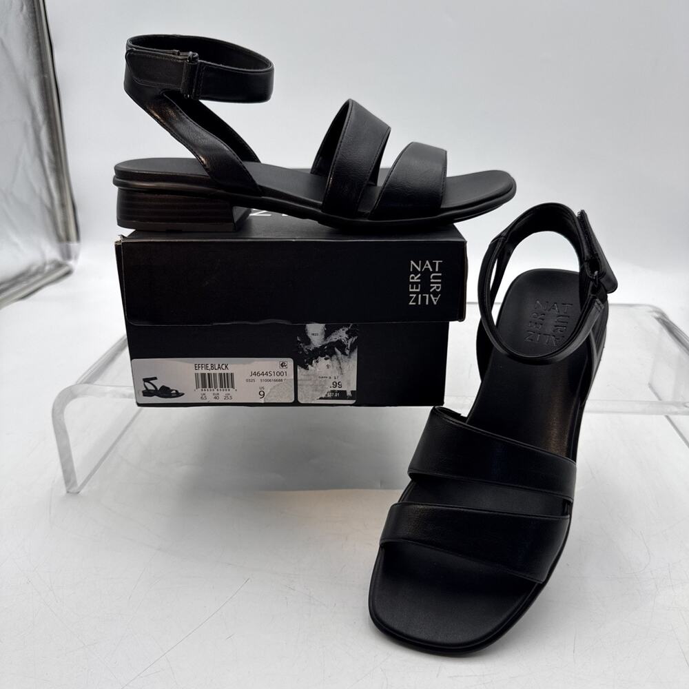 Copied - Naturalizer Effie Black Strappy Block Heel Sandals Womens J4644S1001